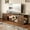 Brown, variant on HOMRELEXA Farmhouse TV Stand for TVs Up to 65", Home Entertainment Center with LED Light, Open Storage Cabinet & Adjustable Shelves, Brown