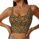 thumbnail image 1 of Balery Gold Glitter Leopard Sujetadores deportivos con espalda cruzada para mujer, acolchados, sin costuras, de alto impacto, ideales para yoga, gimnasio, entrenamiento y fitness.-Large, 1 of 8