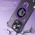 thumbnail image 3 of Magnetic for iPhone 13 Pro Max Case, [Compatible with Magsafe] [Military Drop Protection] [Built in Kickstand] Slim Shockproof luxury Plating Stand Case for iPhone 13 Pro Max 6.7'', Purple, 3 of 18