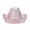 Pink, variant on Women Cowboy Feather Shiny Western Flash Powder Hat Raw Edge Diamond Carnival Rhinestone Strip Velvet