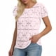 thumbnail image 5 of Craaazy Women's Relaxed Fit Crew Neck Blouse, Solid Color Short Sleeve Lace Eyelet Top, Loose Comfy Floral Lace Casual Tee for Summer Gifts, 5 of 6