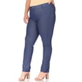 thumbnail image 3 of Women's Plus Size Casual Comfy Slim Pocket Jeggings Jeans Pants with Button, 3 of 6
