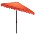 thumbnail image 3 of Safavieh Outdoor Valance 7.5ft Crank Patio Umbrella, Orange/White, 3 of 7