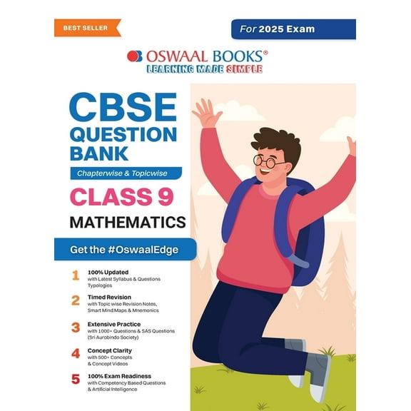 Oswaal CBSE Question Bank Class 9 Mathematics, Chapterwise and Topicwise Solved Papers For 2025 Exams, (Paperback)