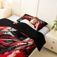 thumbnail image 4 of Castle Fairy Graffiti Red Sports Car Twin Comforter Sets 3-Piece for Teens, Splatter Print Bedding Set for Bedroom, Red Black,Black Reversible, 4 of 6