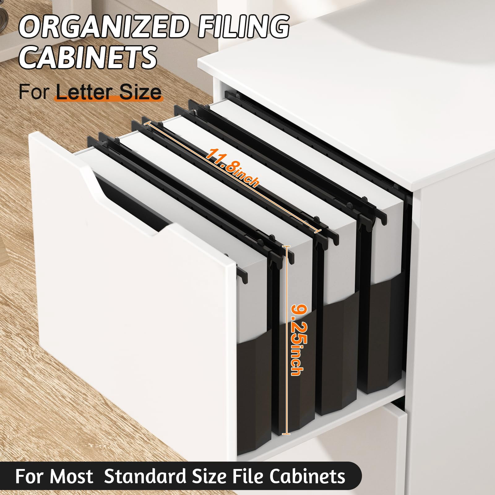 Plastic Extra Capacity Hanging File Folder Letter Size  12 Pack Reinforced Hang Folders Heavy Duty 2 Inch Expansion Expandable Organizer Designed For Bulky Files (black)