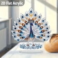 thumbnail image 4 of White and Blue Peacock Screen Desktop Ornament ,Hand Blown Colorful Acrylic Dragon Peacock Big Rooster Magpie Bird Art Glass Table Top Sculpture Room Decor, 4 of 5