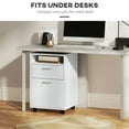 thumbnail image 5 of Demi Bonn Rolling Filing Cabinet with Castors, File Cabinet Printer Stand with Drawer and Cabinet for Home Office, White, 5 of 11