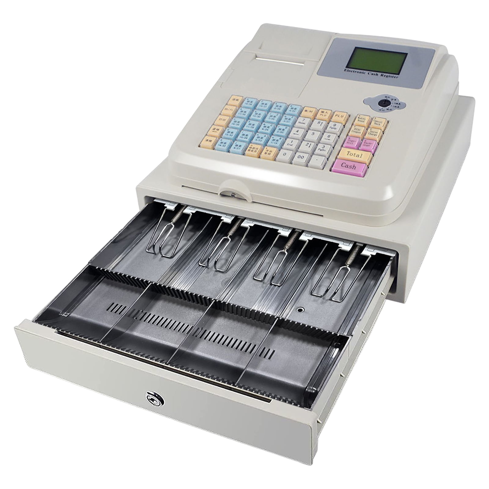 Programmable Electronic Cash Register with Drawer, 48 Keys