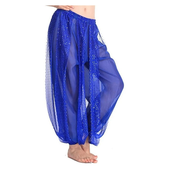 Chiffon Belly Dance Pants Arabic Lantern Shiny Sequins Pants Fancy Pants Trousers For Dancing Women