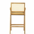 thumbnail image 6 of Set of 2 Natural Finish Bar Stools, Solid Wood Frame with Woven Cane Seat and Back, Modern Minimalist Style, 6 of 10