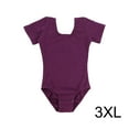 thumbnail image 2 of Sonducket Elástico Gym Ballet Dance Outfit Clásico O-cuello cordón Leotardo Púrpura 3XL, 2 of 6