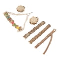 thumbnail image 3 of Juego de perchas para loros, varilla de madera para moler patas, plataforma de rama, columpio, soporte para pájaros, Kit de masticación para periquitos, cacatúas, 6 uds., 3 of 8