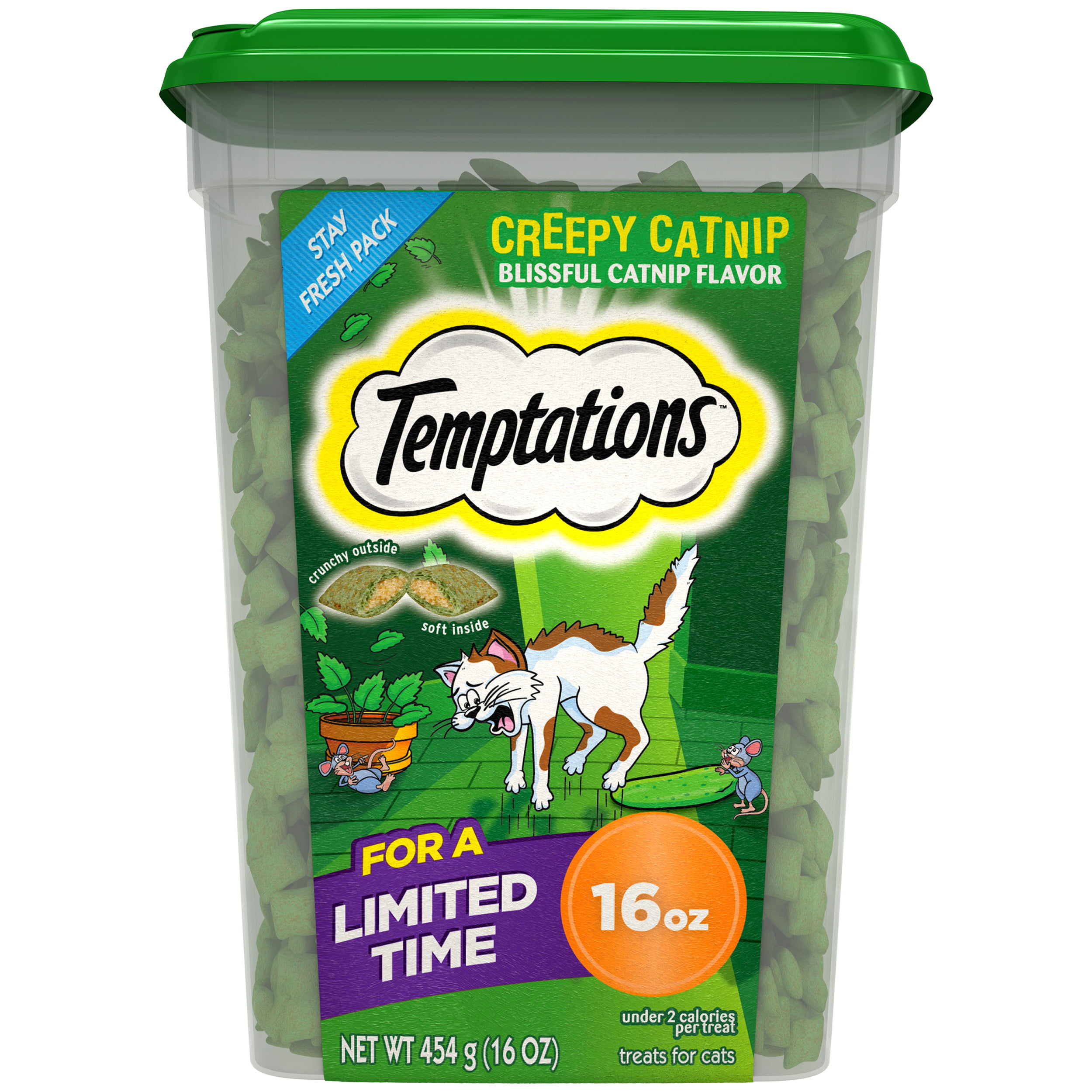 TEMPTATIONS Classic, Crunchy and Soft Cat Treats, Creepy Catnip Treats