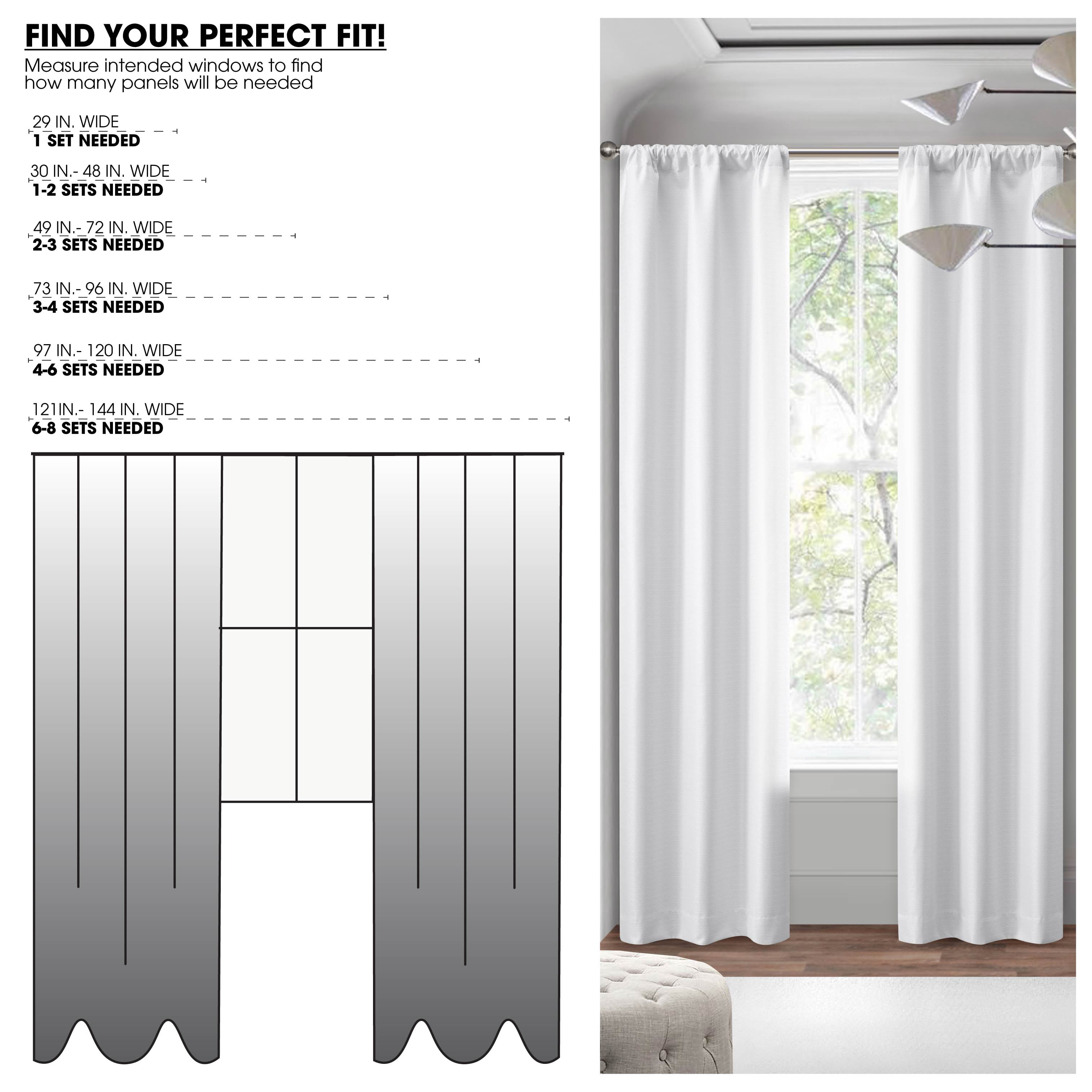 (2 pack) Mainstays 4 of a Kind Blackout Curtain Panels, Set of 4, White, 28" W x 63" L
