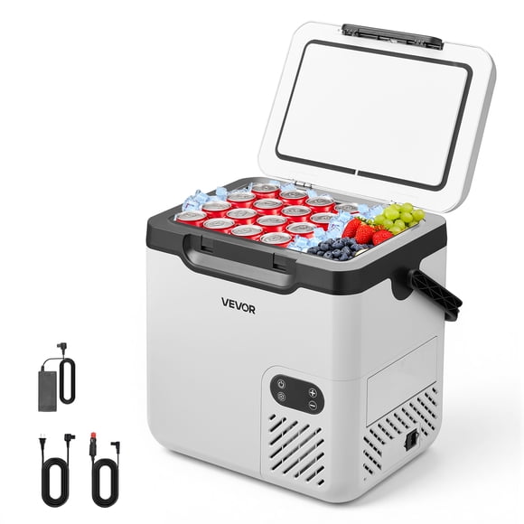 VEVOR 12 Volt Refrigerator, 19 QT/ 18L Car Fridge, Portable Electric Freezer Compressor with Handle, 12V/24V DC 100-240V AC, -4℉ to 68℉/ -20℃ to 20℃