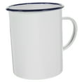 thumbnail image 4 of UPOUART 1Set Enamel Coffee Mugs Cylindrical White Large Capacity for Camping Daily Use Home Coffee Shop, 4 of 7