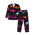thumbnail image 1 of Fotbe Colorful Dragonflies Pijama de Hombre con Estampado de Manga Larga, Conjunto de 2 Piezas, Ropa de Dormir Suave y Cómoda con Bolsillos-Medium, 1 of 7