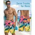 thumbnail image 5 of Justay Story Mens Swim Trunks 9" with 2 in 1 Compression Breathable Liner Zipper Pockets Quick Dry Swim Bathing Suit Summer Beach Hawaiian Shorts, Size S-2XL, 5 of 8