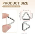 thumbnail image 2 of Triangle Ring Buckle Metal Spring Snap Clip Jump Rings Keychain Belt Fastener for DIY Purses Silver 0.78", 2 of 7