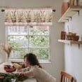 thumbnail image 6 of Hokiten Rod Pocket Curtain Valance, Easter Bunny Pink, Farmhouse Window Valance for Living Room, Bedroom, Kitchen Country French Vintage Botanical Eggs 60"W x 18"L, 6 of 8