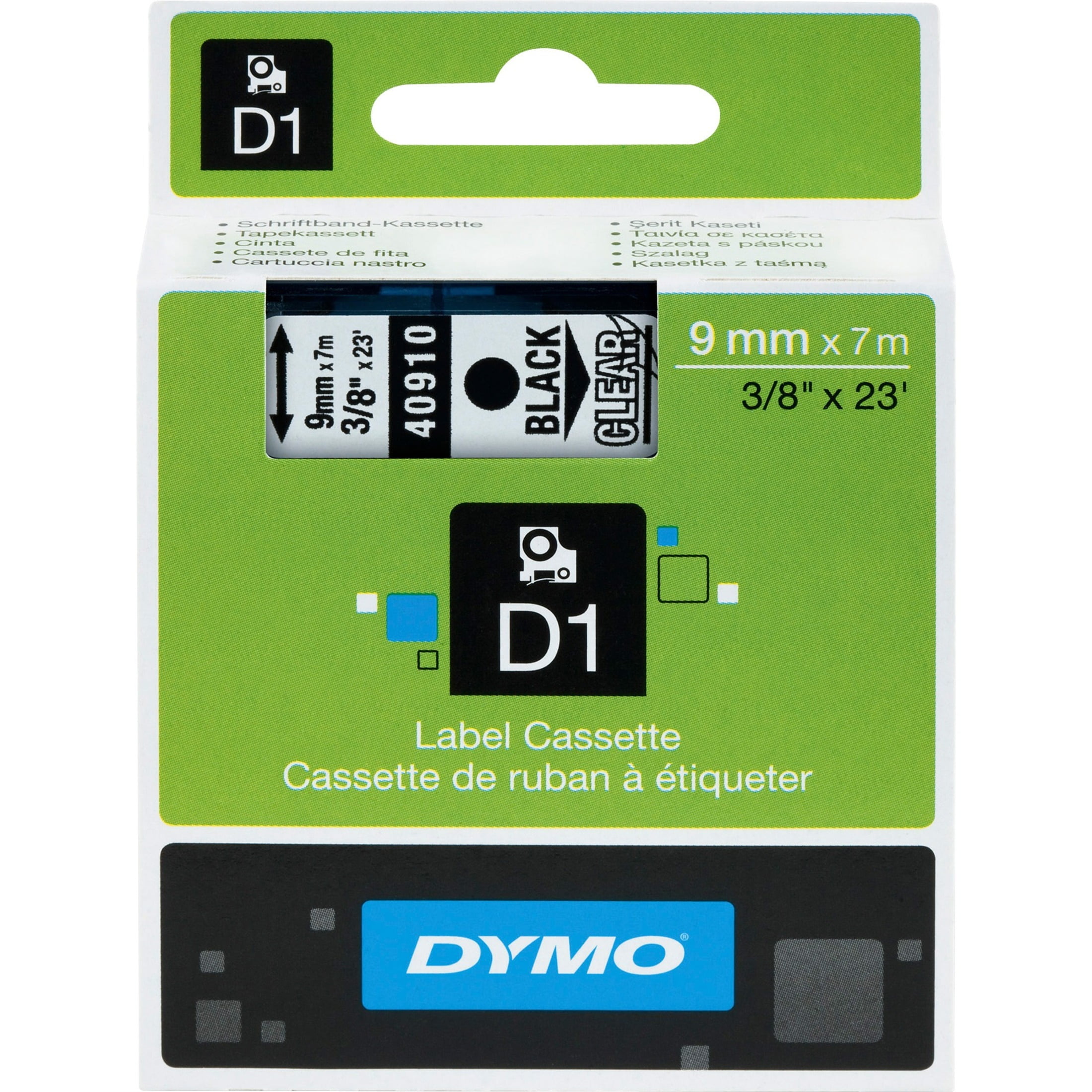 DYMO Permanent High-Performance D1 Self-Adhesive Polyester Tape Black print on White 16956 3/4-inch DYMO Authentic 18-foot cartridge 