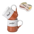 thumbnail image 5 of DOWAN 18Oz Large Coffee Mug Set of 2, Ceramic Mug with Word “Grateful” &”Blessed” Words, Thank You Gift, Fall Mug Pumpkin, Big Tea Cups with Free Sponge, Red, 5 of 7