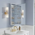thumbnail image 6 of ANGELES HOME 16" x 36" Mirror Medicine Cabinet, Wall Mounted Medicine Cabinet with Tempered Mirror, Anodized Chrome Aluminum Frame, Mirror Cabinet with 3 Adjustable Shelves, Right Open Door, 6 of 11