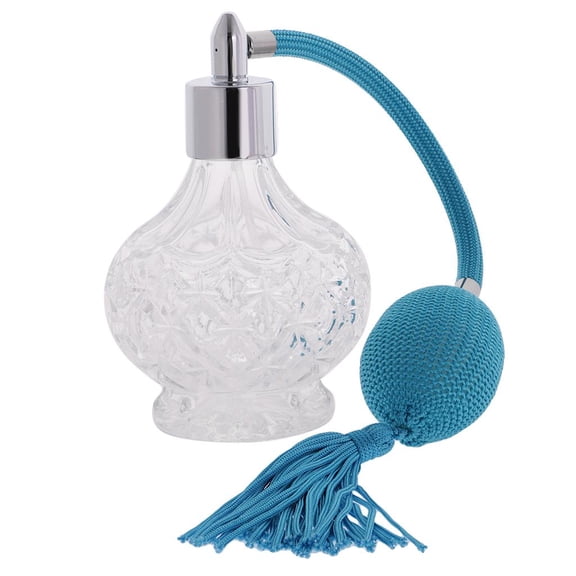 Fashion Vintage Perfume Bottle Fragrance Long Spray Scent Pump Refillable Glass Makeup Tools Accessory 100ml Blue