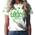thumbnail image 4 of Aayomet Women St Patricks Day Round Neck Short Sleeve Shirt Irish Graphic Tops (Light Green, XL), 4 of 6