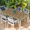 thumbnail image 2 of Boho Floral Table Cloths for 5 Foot Rectangle Tables, Modern Geometric Ethnic Abstract Flowers Red Green Patio Waterproof Elastic Fitted Tablecloths, Washable Rectangular Table Cover for Camping, 2 of 8