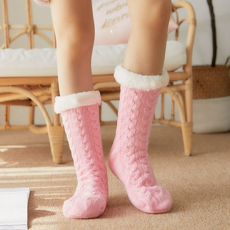 

Women Slipper Socks Fuzzy Fluffy Cozy Cabin Winter Fleece Soft Warm Comfy Thick Christmas Non Slip Stocking Stuffer