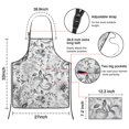 thumbnail image 3 of Gray Pioneer Flower Pattern Apron-Garden Aprons for Women with Pockets-Cotton Linen Waterproof Kitchen Cooking Gardening Aprons Adjustable for Kitchen,Cooking,BBQ and Salon 33x27 Inch, 3 of 7