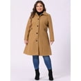 thumbnail image 3 of DARING DIVA Women's Plus Size Long Sleeve Utility Overcoat 2X Camel, 3 of 6