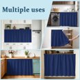 thumbnail image 6 of Navy Blue Pure Color Cabinet Curtains 32"W x 55"L,Dustproof Sink Skirt Curtain for Kitchen Bathroom,Aesthetics Contemporary Luxury Adhesive Desk Skirt Door Cover Curtains for Pantry Office Closet, 6 of 8