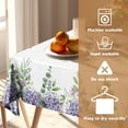 thumbnail image 4 of Purple Hydrangea Wedding Tablecloth Purple Flower Square Table Cloth Eucalyptus Leaf Table Cover Soft Resistant Dining Table Cover Floral Print for Parties, Wedding, Thanksgiving 54x54Inch, 4 of 6