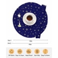 thumbnail image 6 of 15 Inch Round Placemats Set of 6, Christmas Blue Non Slip Heat Insulation PP Table Mats, Winter Snowflakes Xmas Retro Washable Place Mats for Kitchen Dining Party Table Decor, 6 of 7