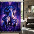thumbnail image 2 of Erosebridal Elephant Shower Curtain 72Wx84L, Purple Bohemian Waterproof Bathroom Shower Curtain, 2 of 5
