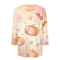 thumbnail image 3 of Halloween Plus Size Tops for Women 3/4 Length Sleeve Womens Blouse Fall Loose Crew Neck Witch Graphic T Shirts Halloween Costume & Gift, 3 of 5