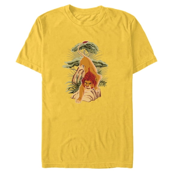 Disney The Lion King 30th Anniversary Simba Jungle Prowl - Short Sleeve Blended T-Shirt for Adults - Customized-Yellow