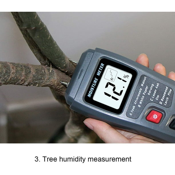 Détecteur d’humidité pour le bois, mesure avec broche ou avec sonde.