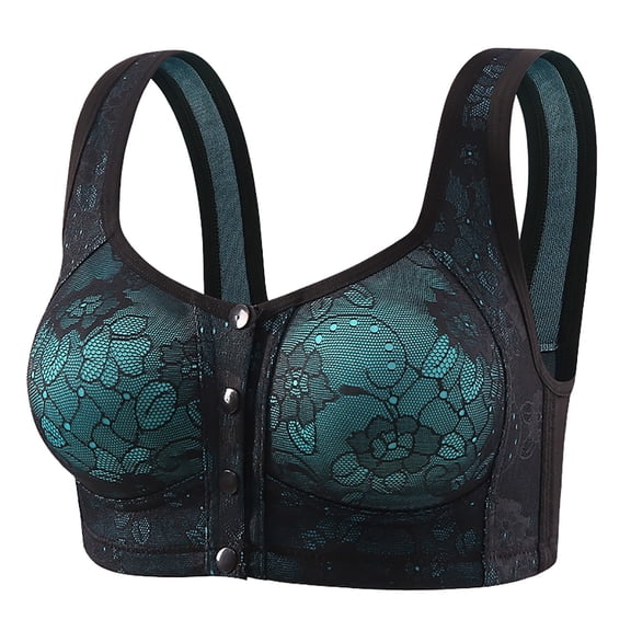Wdgfv Daisy Bras for Older Women Front Closure Full Coverage Senior Padded Bras Push Up Bra Comfortable Everyday Bralettes