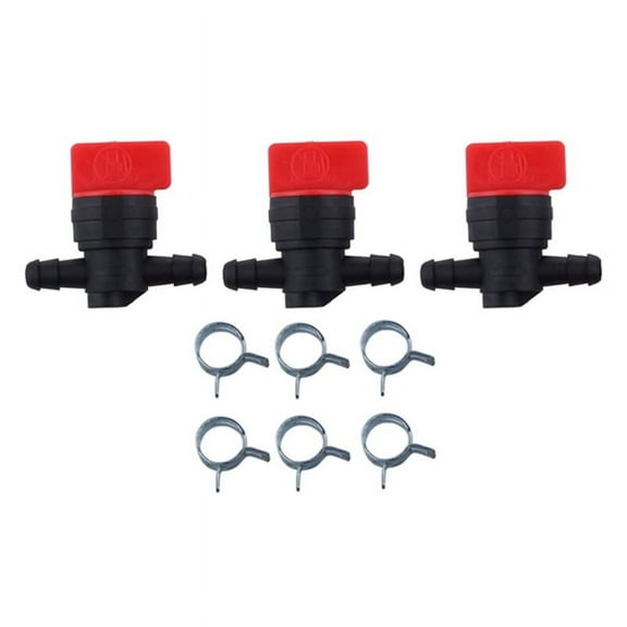 3PCS 494768 698183 Shut Valve with Clamp for 1/4 inch Line Lawn Tractor