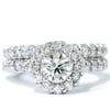 Pompeii3 1 7/8ct Halo Diamond Engagement Ring Set 14K White Gold