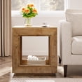 thumbnail image 6 of CRXX Rustic Brown End Table, 24" Side Table with Storage Shelf, Farmhouse Style Nightstand Bedside Table (1, Natural), 6 of 8