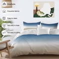 thumbnail image 3 of 3 Piece Navy Blue Beige Ombre Cream Duvet Cover Set Queen Size,Microfiber Comforter/Quilt Cover with Corner Ties and 2 Pillowcases,Modern Abstract Art Aesthetics Soft Bedding with Zipper Closure, 3 of 8