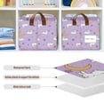 thumbnail image 4 of Yayeee Foldable Storage Basket for Shelves Waterproof Cloth Bins with Handles, Purple Cartoon Rabbit Pattern, 4 of 7