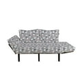 thumbnail image 2 of Bunny Futon Couch, Nature Inspired Pattern Drawn by Hand with White Hares Hearts and Floral Elements, Daybed with Metal Frame Upholstered Sofa for Living Dorm, Loveseat, Multicolor, by Ambesonne, 2 of 4