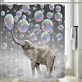 thumbnail image 1 of Éléphant Rideau de Douche Bulles Drôles Éléphant Mignon Rideau de Douche pour Enfants, Ensemble de Rideau de Douche Drôle, Crochets Inclus, 120x180cm, 1 of 3