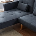 thumbnail image 6 of Aukfa 94" Futon Sofa Bed, Convertible Sleeper Sofa for Living Room, Left Facing Chaise, Linen, Gray, 6 of 10